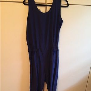 Navy silk jumpsuit